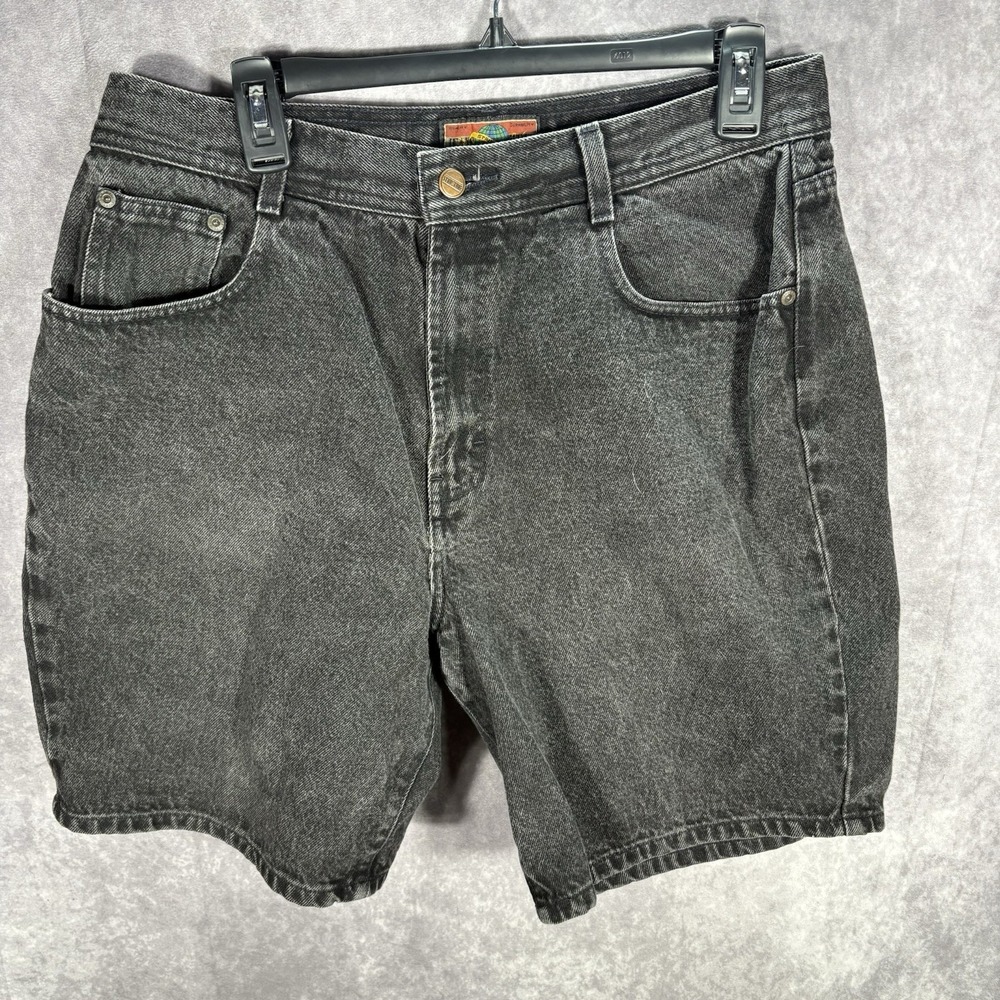 Structure Shorts Mens 36‎ (32) Black Denim VTG Y2K 90s Baggy